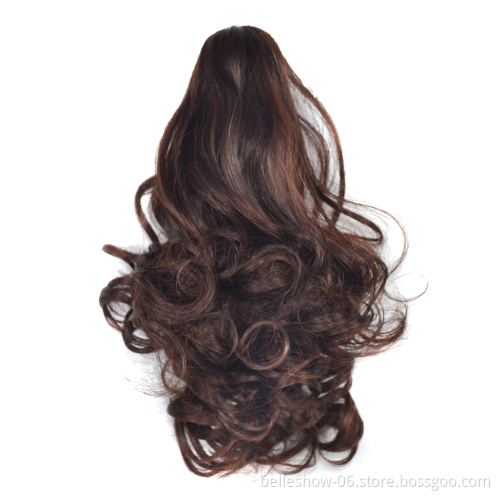 Hot sell drawstring ponytail hair extensions synthetic hair short kinky curly ponytail synthetic ponytail